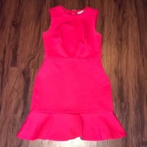SOLD!!! LOFT Bright Pink Sleeveless Peplum Dress